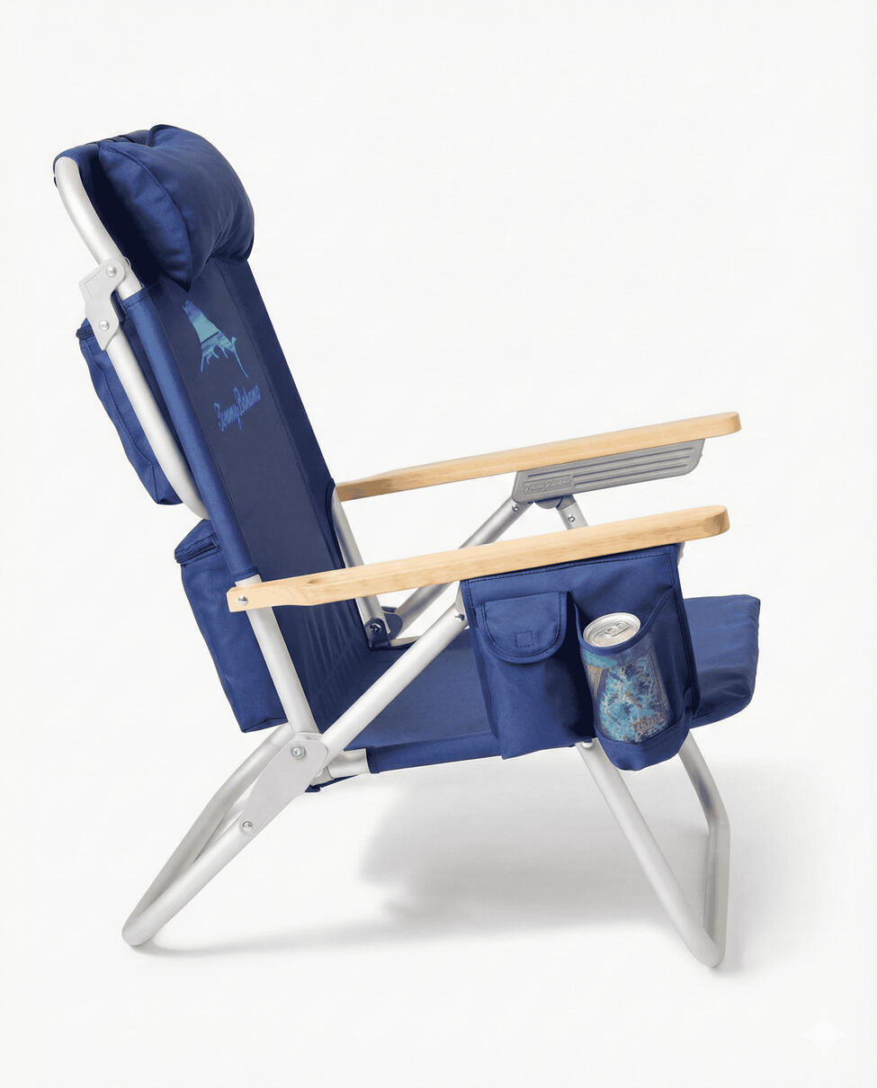Reclining beach chair rental with backpack straps for Sandbridge Beach